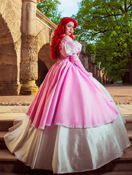 Ariel Pink Dress Costume Princess Ariel Cosplay Dress Mermaidcosplay