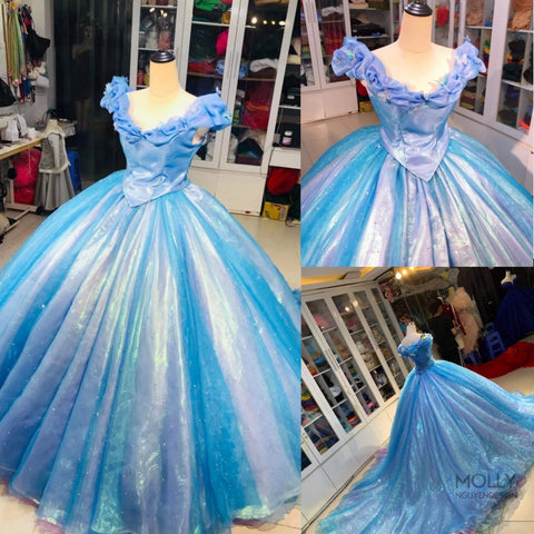 Cinderella Live Action Cinderella Dress Princess Inspired Cinderella Live Action Adult Costume Blue Cinderella Dress