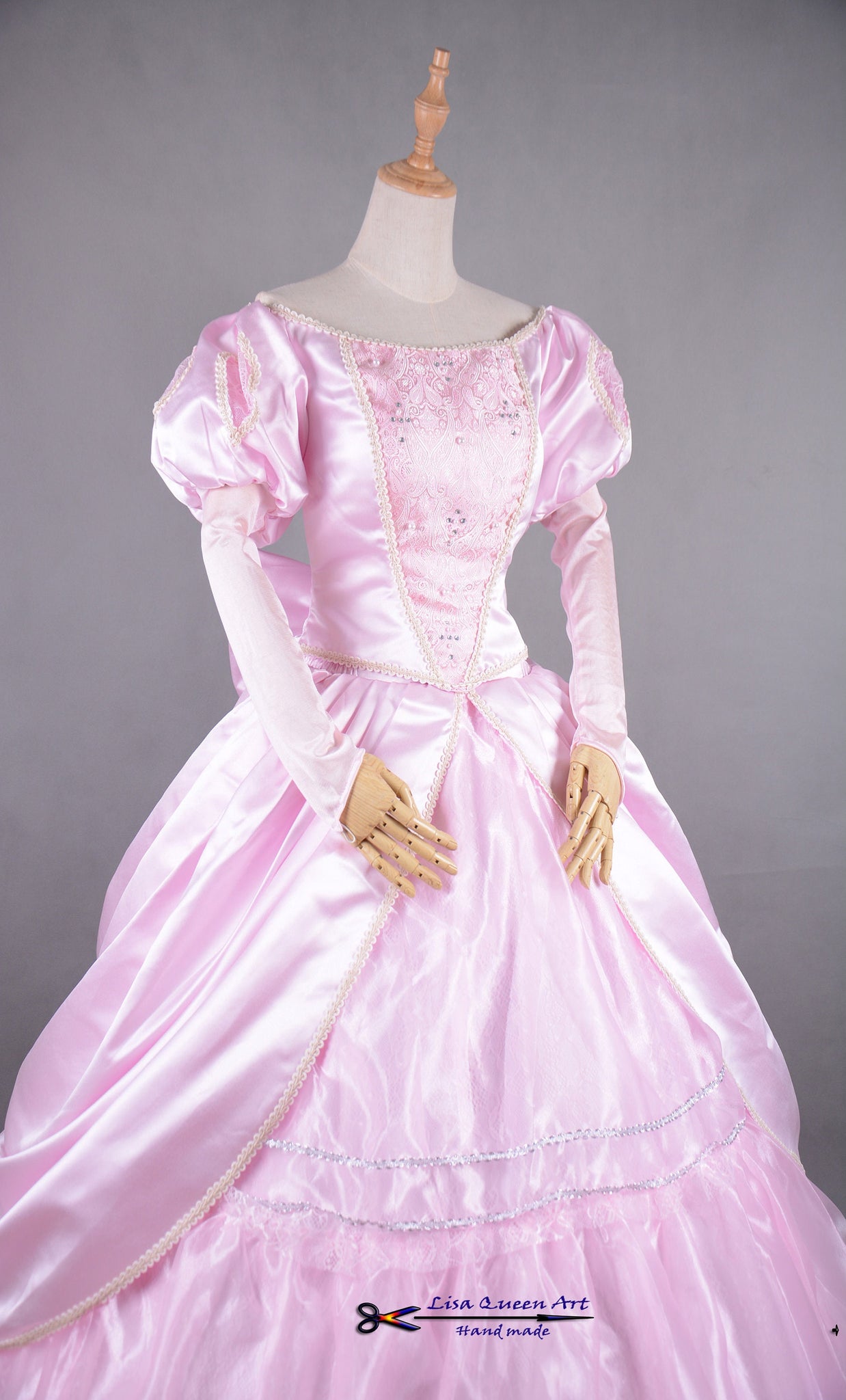 Cosplay costume Fancy Princess Ariel Pink Wedding dress The little Mermaid Ariel