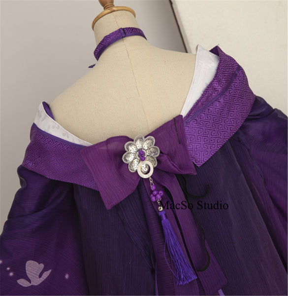 Off shoulder Chiffon Purple Top Girls Cosplay Dramatic Top Women Party Girls Cosplay Costume Sexy Cosplay Top