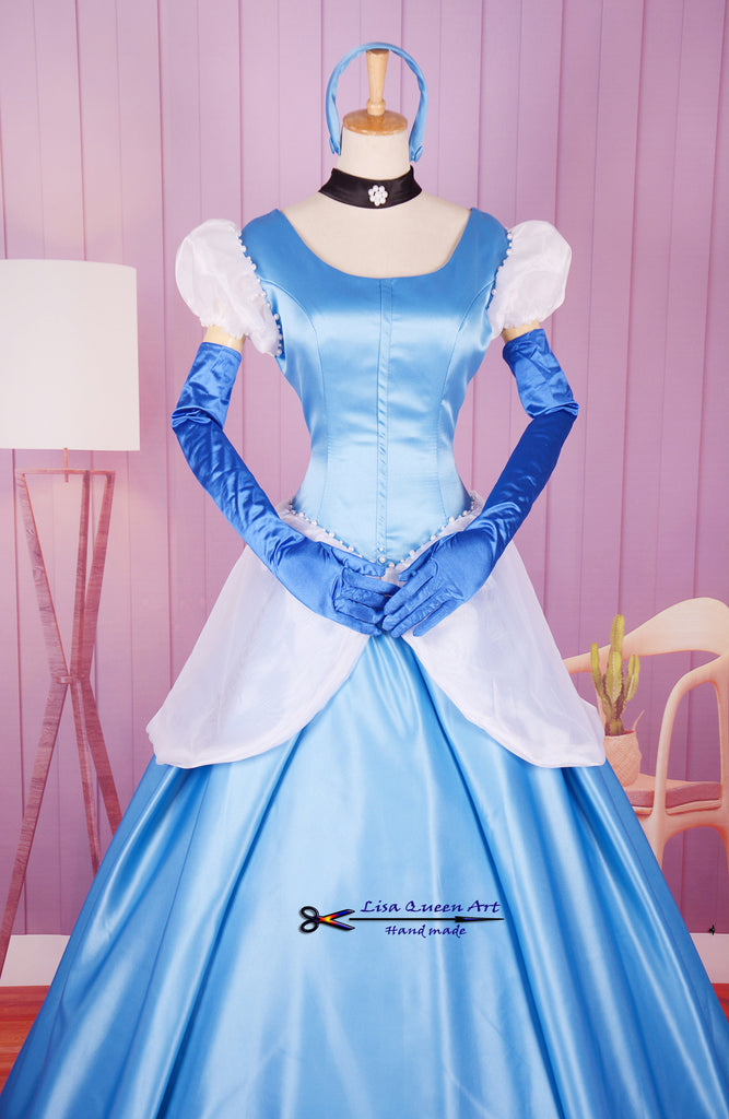 Cinderella blue dress Royal Classic Costume Cinderella Cosplay Costume ...