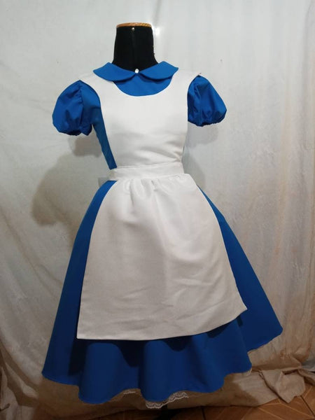 Cosplay Alice in the wonderland Costume dress adult cosplay Alice Cosplay dress +petticoat