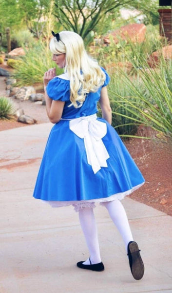 Cosplay Alice in the wonderland Costume dress adult cosplay Alice Cosplay dress +petticoat