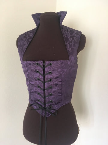 Dark Purple Brocade Pirate Renaissance costume