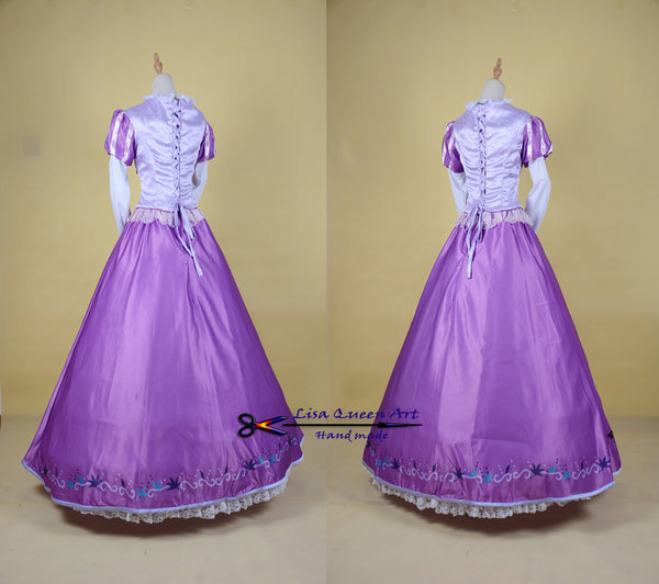 Cosplay Costume Tangled Rapunzel print Dress Princess Tangled Rapunzel