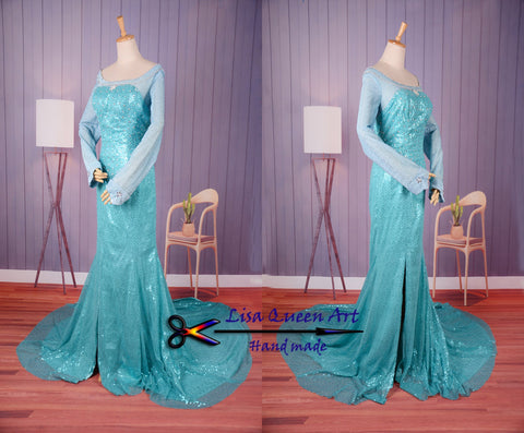 Halloween Elsa Cosplay Dress Frozen 2 Princess Elsa Cosplay Costume