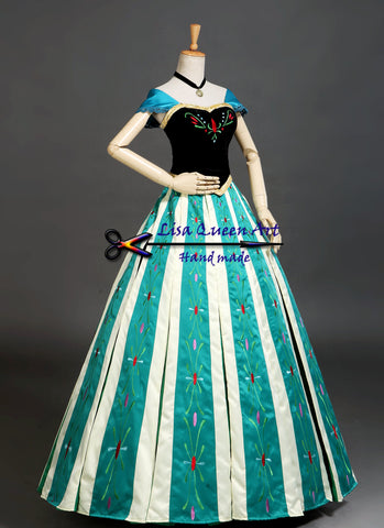 Princess Anna Embroidery Costume Frozen 2 Anna Queen Cosplay Costume