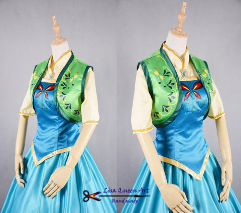 Princess Anna Printed Sunflower Suits Frozen 2 Anna Queen Cosplay Costume