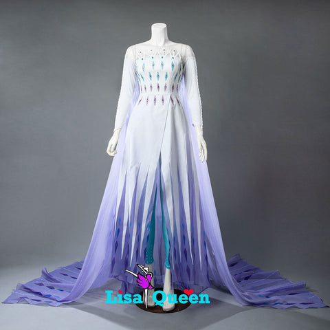 Elsa Coronation Dress Spangle White Dress Frozen 2 Elsa Cosplay Costume