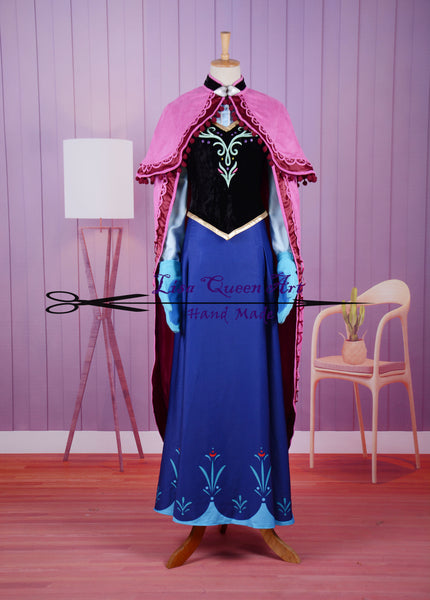 Costume Cosplay Adult birthday outfit Frozen Anna dress Anna Embroidered