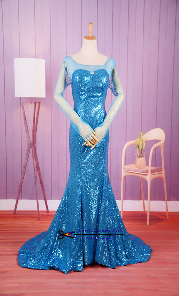 Elsa Coronation Cosplay Dress Spangle Dress Frozen Elsa Cosplay Costume