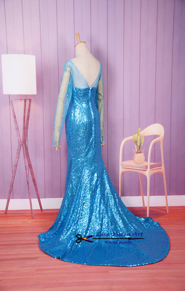 Elsa Coronation Cosplay Dress Spangle Dress Frozen Elsa Cosplay Costume