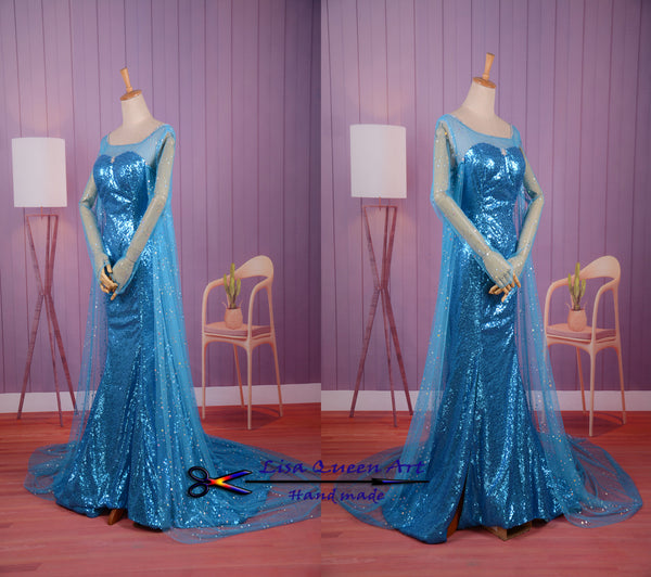 Elsa Coronation Cosplay Dress Spangle Dress Frozen Elsa Cosplay Costume