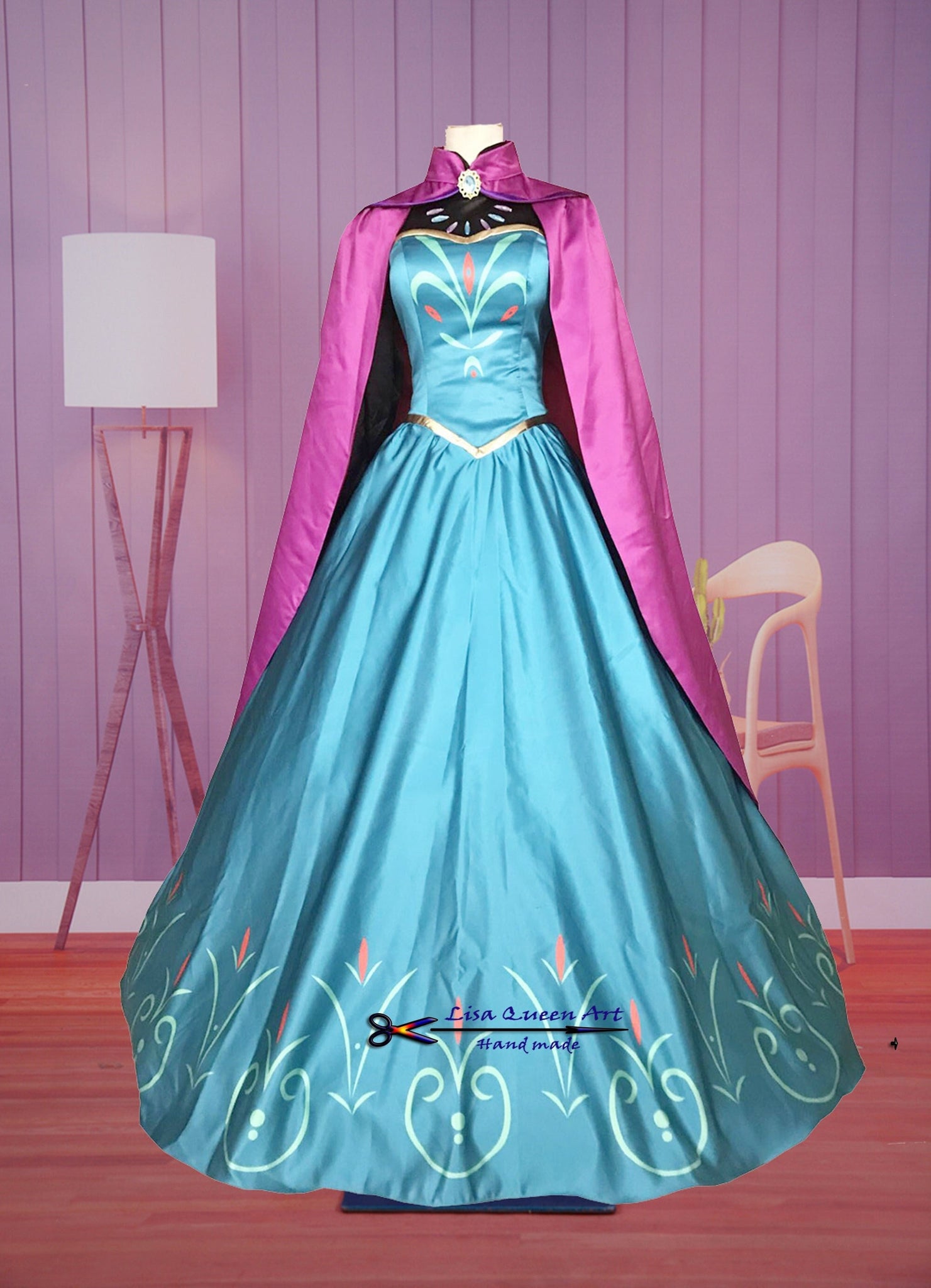 Elsa Cosplay Printed suits Custom Made Size Frozen Elsa Queen Cosplay Costume Adult Frozen