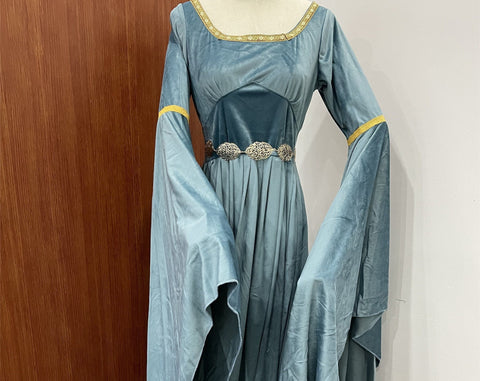 Galadriel Cosplay Dress The Lord of the Rings Cosplay Costume Galadriel Cosplay Cloak Blue Fairy Queen Cosplay Lady Halloween Cosplay