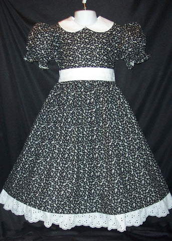 Gorgeous Black Music Notes Recital Dress Custom Girls Size