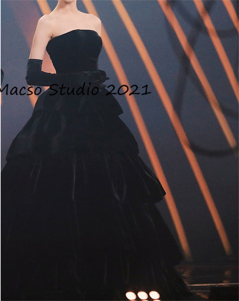 CUSTOM Gothic Black Hepburn style dress Prom Dress Elegant Women Wedding Dress Birthday Gown Evening Prom Party Dress Graduation Dress