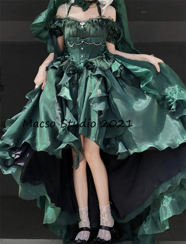 Green dress Lolita Prom Dress Vintage flower lolita Dress Prom Dress Graduation Dress Birthday Gown Adult Ceremony Dress Prom Party Dress