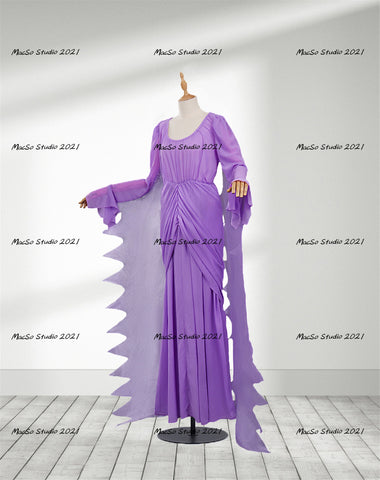 Purple Dress Lily Munster Cosplay Costume Women Handmade costumes Dress Adult Women Cosplay Halloween Cosplay Costume