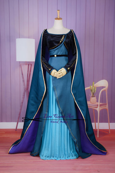 Moive Anna Embroidered Costume Queen Anna Princess Dress Frozen 2