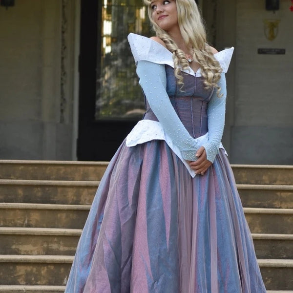 Sleeping Beauty Aurora Dress Change Color Adult Costume Pink Blue Sleeping Beauty