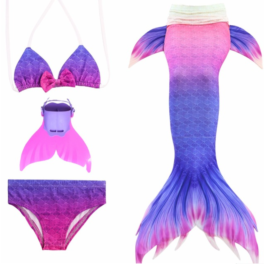 Kids Mermaid Swimming Tail Swimsuit Cosplay Mermaid Tails I with Fins ...