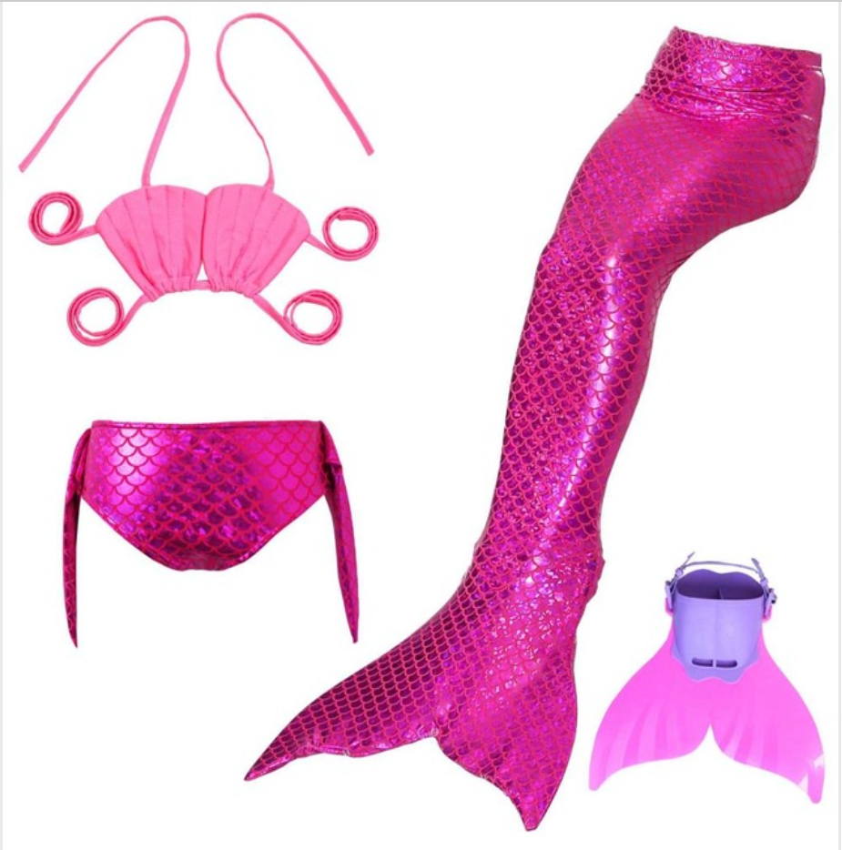 Best Swimmable Mermaid Tail Swimsuit Bikini for Kids Pink Mermaid Tail ...