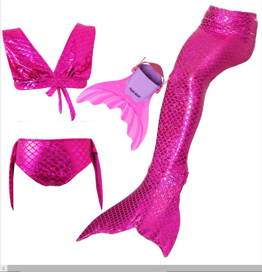 Kids Swimmable Mermaid Swimsuit Bikini Pink for Cheap Mermaid Tail wit ...