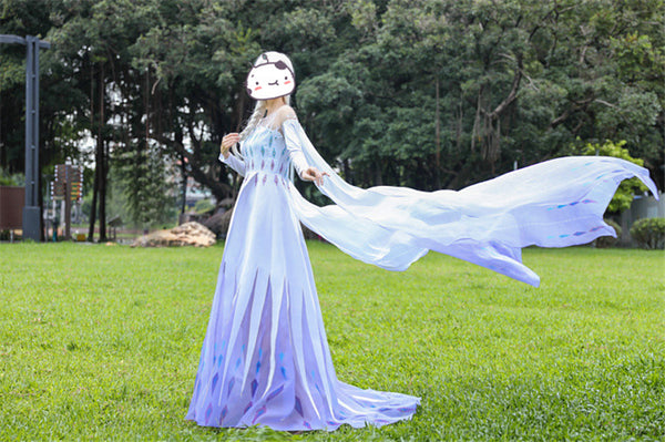 Frozen 2 Elsa White Dress, Princess Elsa Cosplay Costume